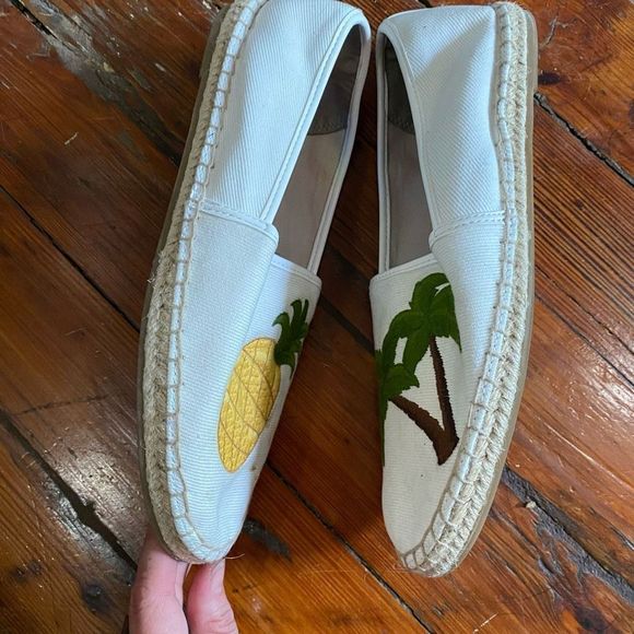 Sam Edelman 🐾 White Tropical Graphic Leni Slip-On Espadrille Shoes, Sz 8 - Picture 6 of 7